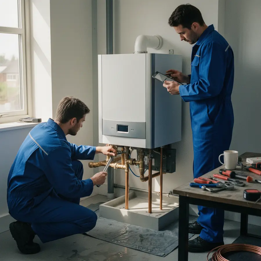 Installation d'une chaudière fioul à condensation dans une maison résidentielle