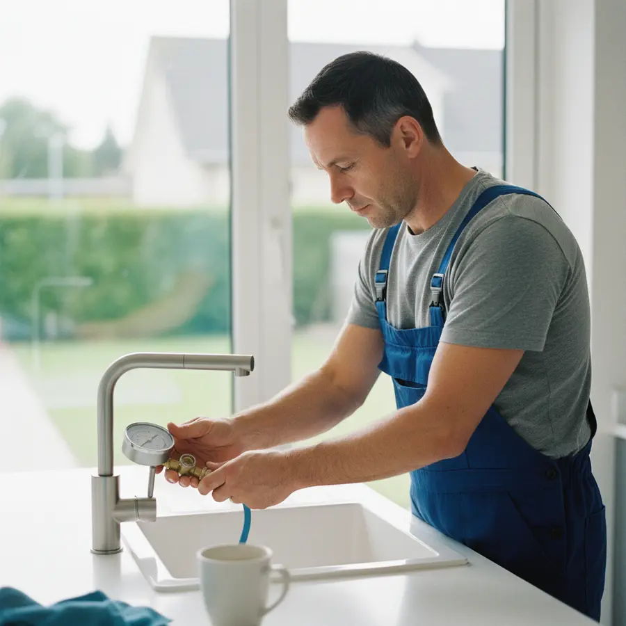 Comment augmenter la pression d'eau sans fuite : messure avec un manomètre sur robinet