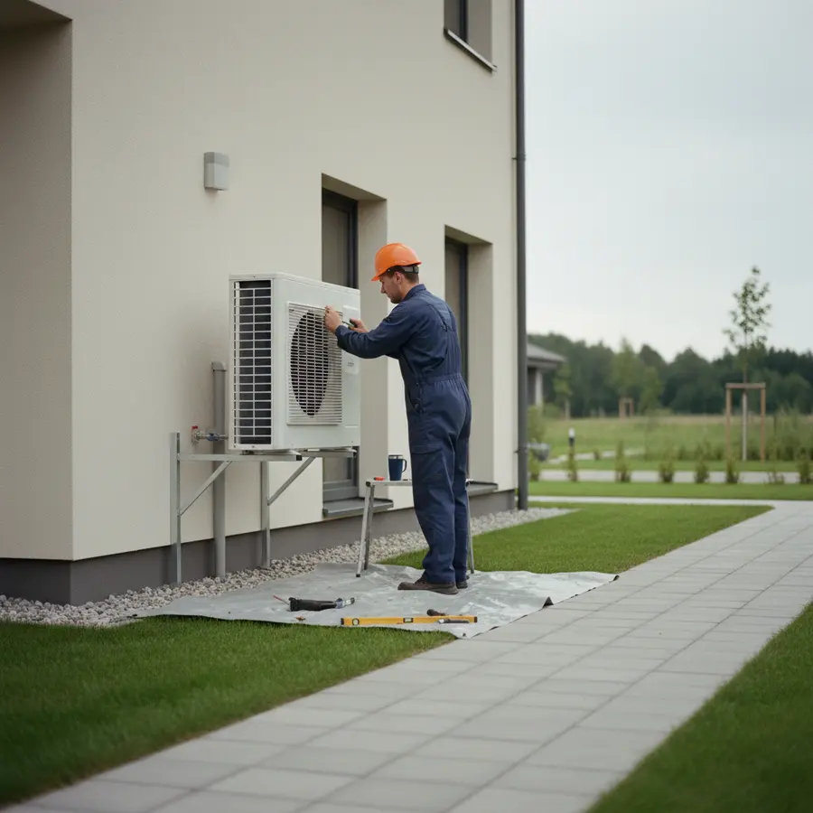 Installation de pompe à chaleur extérieure pour le dimensionnement pompe à chaleur