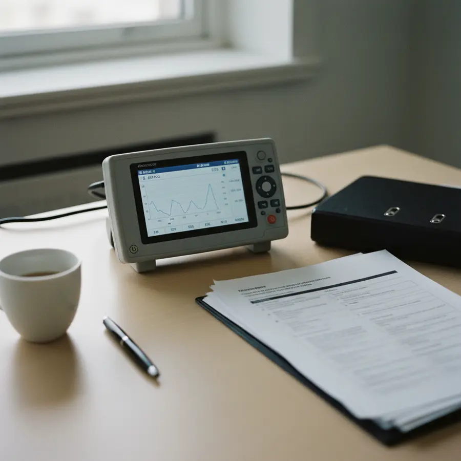 Équipement diagnostic DPE 2026 et documents sur un bureau professionnel