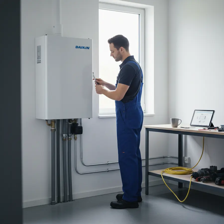 Installation d'une pompe à chaleur air eau Daikin, solution chauffage efficace 2026