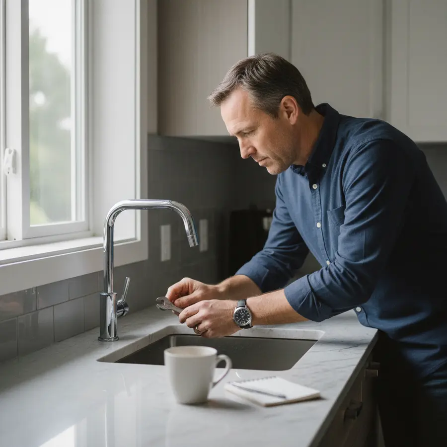 Inspection d'un robinet pour détecter la surconsommation d’eau sans fuite