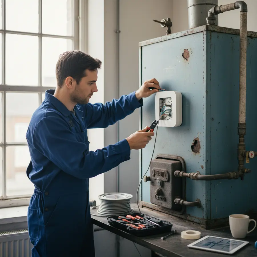 Installation thermostats chaudière modernes pour améliorer la gestion du chauffage.