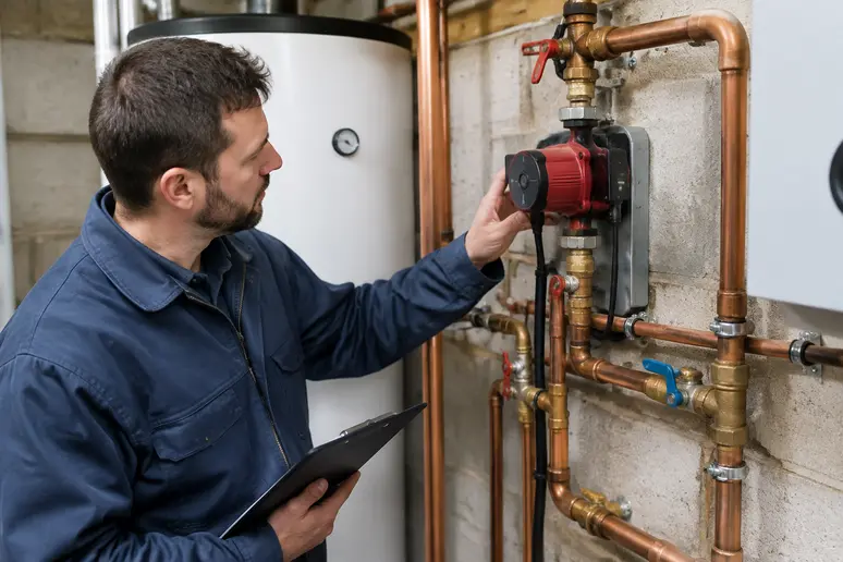 Installation d'un circulateur sur un réseau de bouclage eau chaude sanitaire en chaufferie